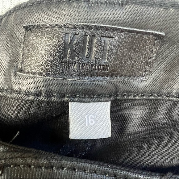 KUT FROM THE KLOTH Reese Ankle Straight NWT Faux Leather Black Pant Jean Size 16 - Picture 13 of 16